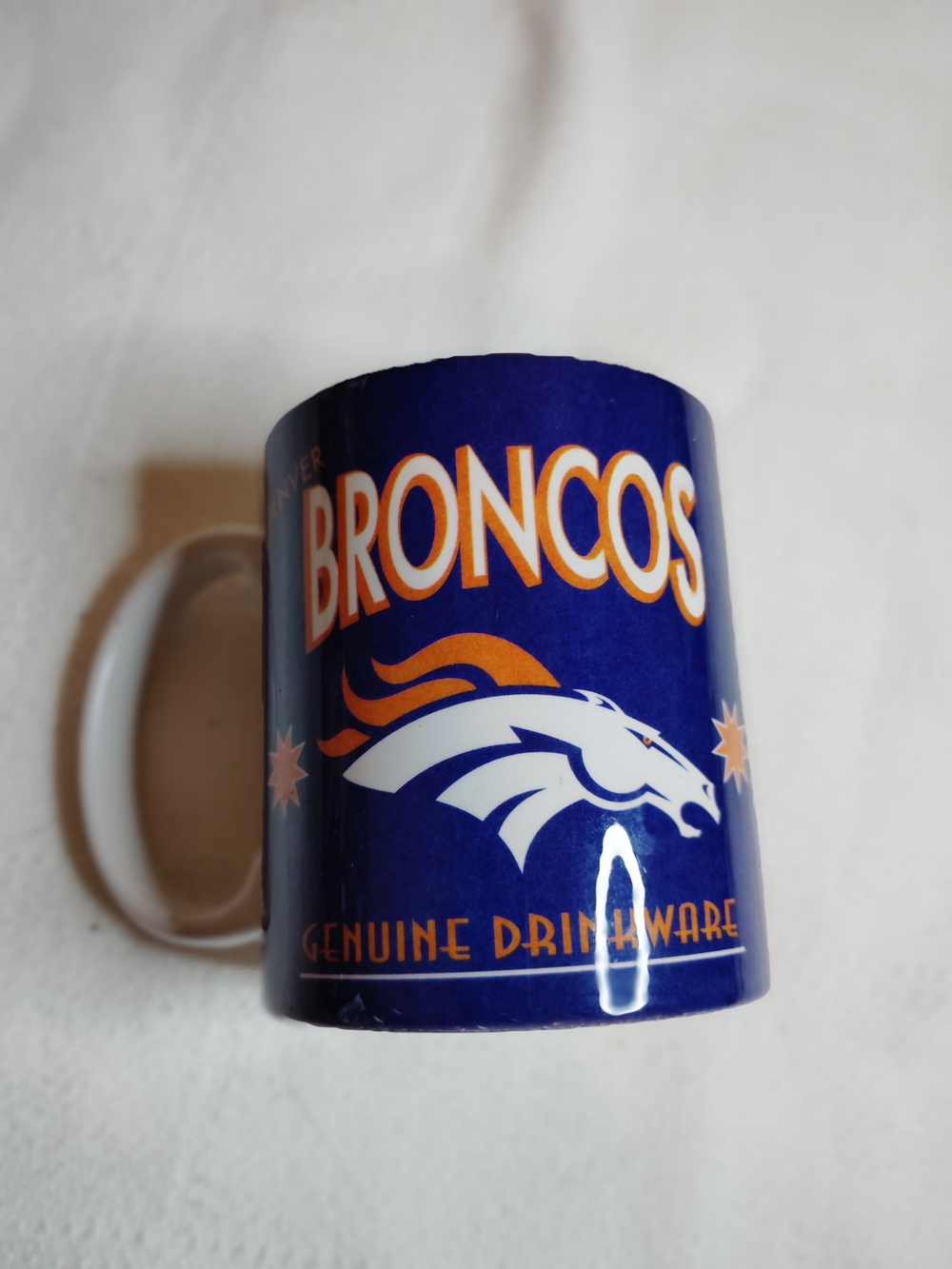 Broncos Logo Ceramic Coffee Mug in Deep Blue